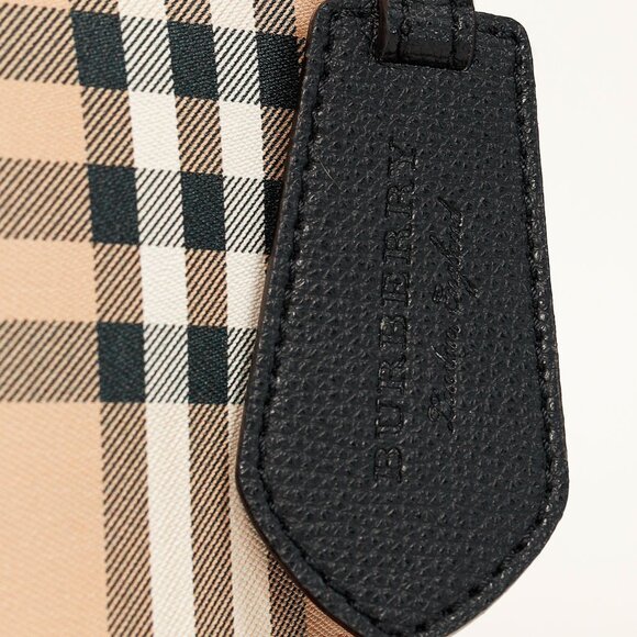 Burberry Small Lorne Haymarket Check Leather-Trim Bucket Bag - Picture 9 of 13